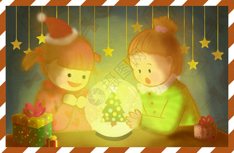 圣诞节的水晶球背景图片