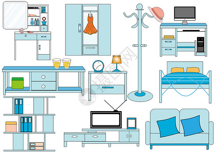 电视柜组合家具插画