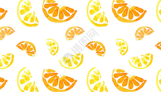 水彩橙子水果背景图插画