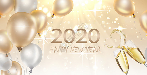 打开香槟2020庆祝新年设计图片