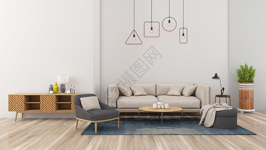 沙发角度现代简约灰色系室内客厅家居背景设计图片