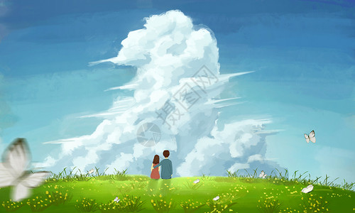 白云爆炸对话框蓝天白云插画