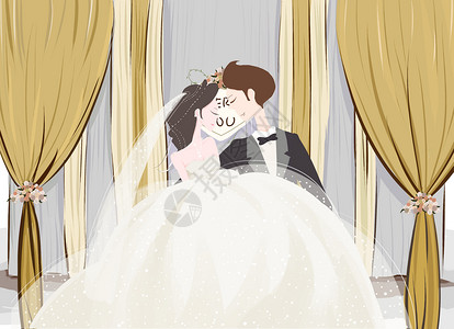 婚纱海报素材婚礼插画