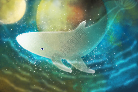 星球鲸鱼背景图片