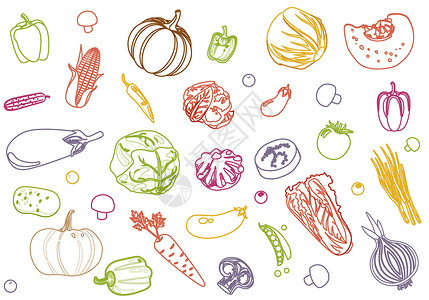 蔬菜背景图手绘蔬菜插画