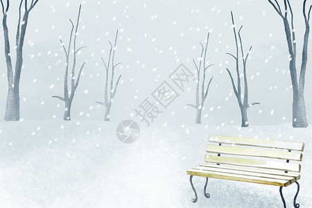 冬季雪景椅子高清图片素材
