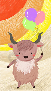 动物插画降落伞壁纸高清图片