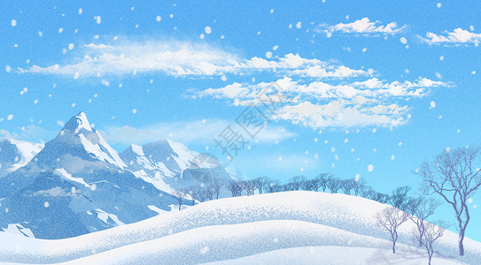 冬季雪景小清新高清图片素材
