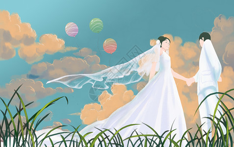 婚礼手绘新娘矢量高清图片