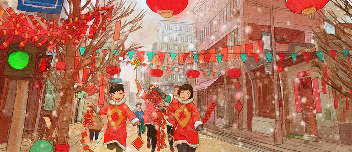 新年春节游街高清图片素材