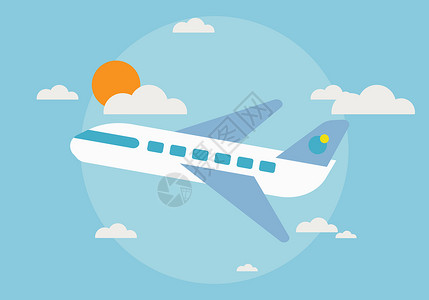 客机飞机飞机插画
