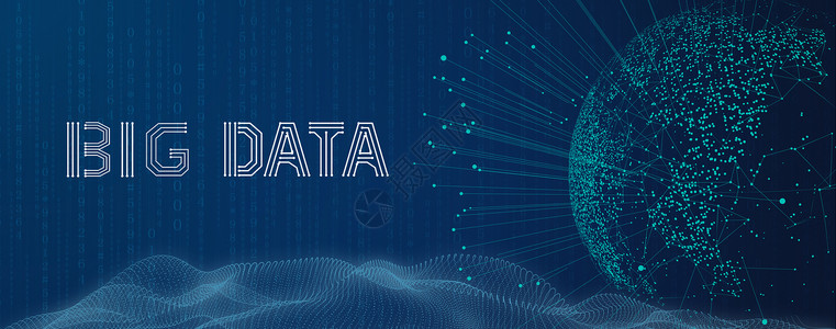 科技线条球信息技术蓝色背景大数据科技背景设计图片