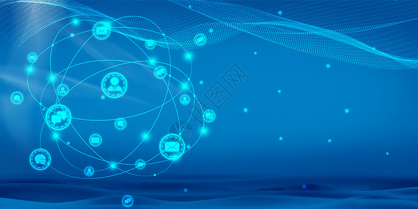 科技线条球信息技术蓝色背景大数据蓝色背景设计图片