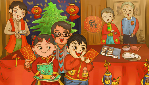 新年包饺子团圆图片素材