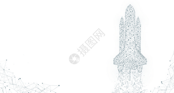 埃菲尔铁塔手绘航天飞机科技设计图片