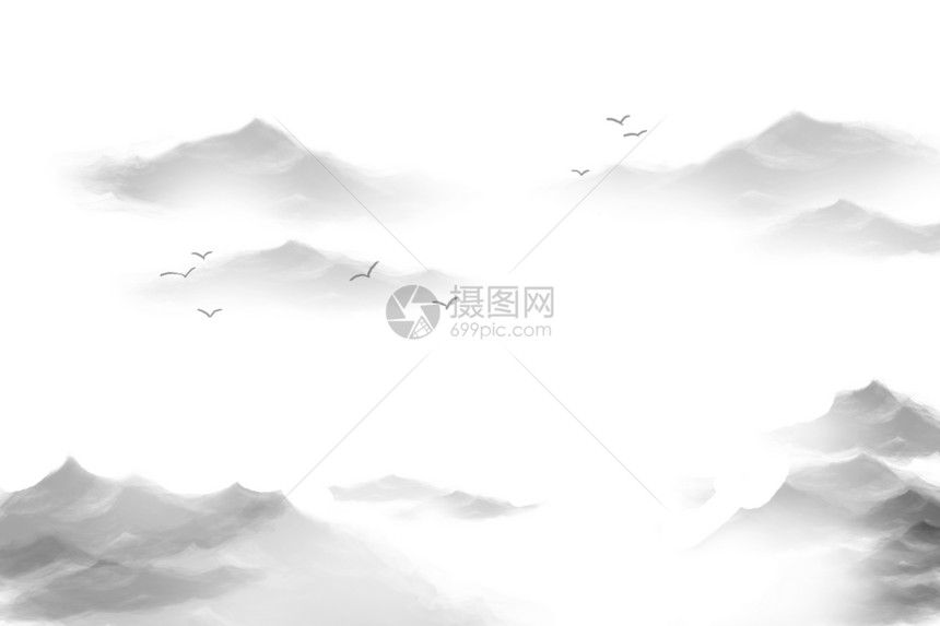 中国风山背景素材图片