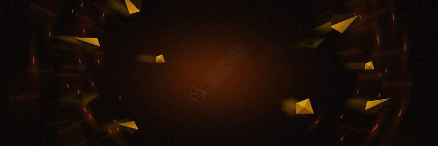抽象立体几何金色几何黑色banner背景设计图片