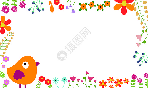花卉儿童矢量背景背景图片