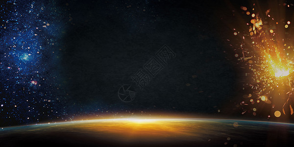 地球黑色星空海报展板背景设计图片