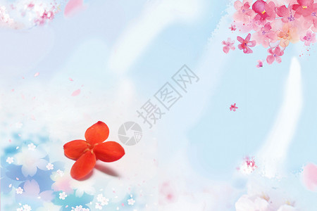 樱花花枝小清新背景设计图片