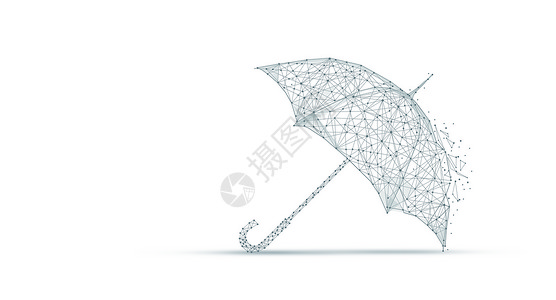 网络保护伞白色的伞高清图片