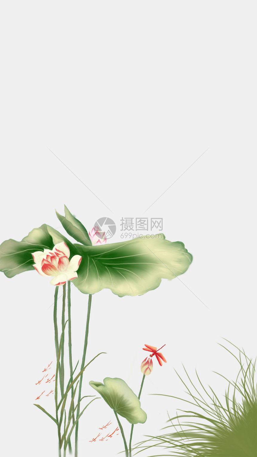 水墨插画夏至图片