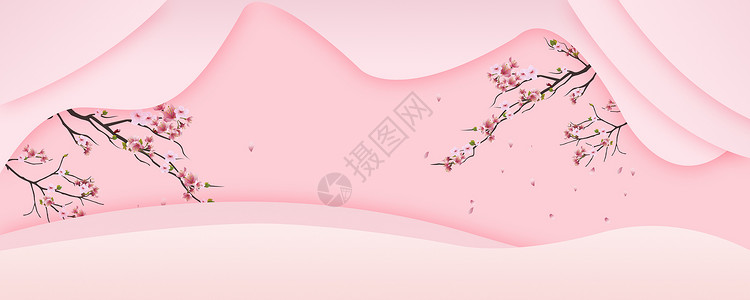 花环水彩粉色梦幻海报背景设计图片