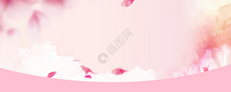 粉色化妆品浪漫玫瑰背景背景图片