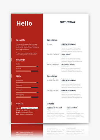 英文个人简历模板简历下载高清图片素材
