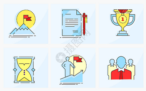 文凭在金融商务图标icon插画