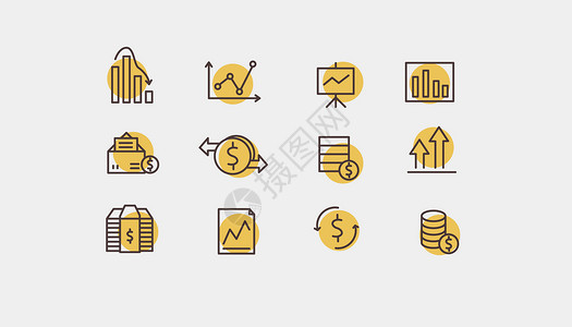 教师统计表格金融图标插画