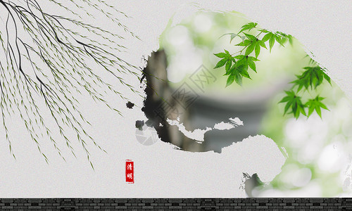 清明中国风背景背景图片