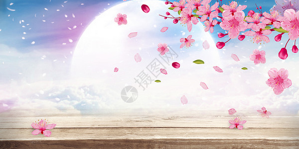 情人节宣传浪漫樱花季设计图片