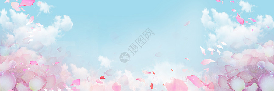樱花节旅游海报花瓣清新背景设计图片