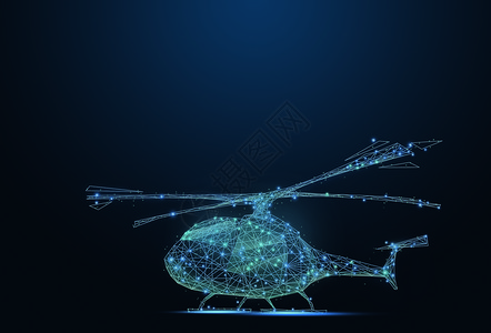 蓝色直升机创意线条直升机背景设计图片