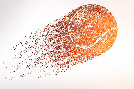 粒子球网球球剪影设计图片