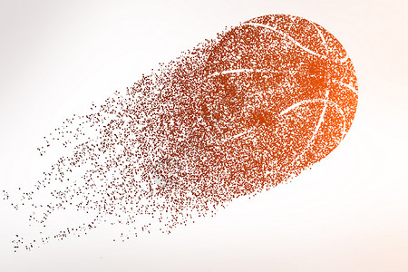 篮球剪影粒子背景图片