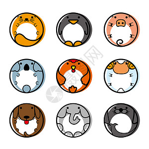 海豹免抠素材圆圆的动物图标MBE插画