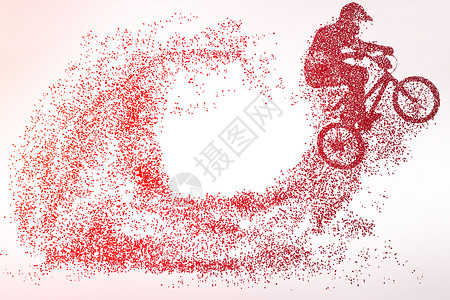 飞自行车运动剪影背景图片
