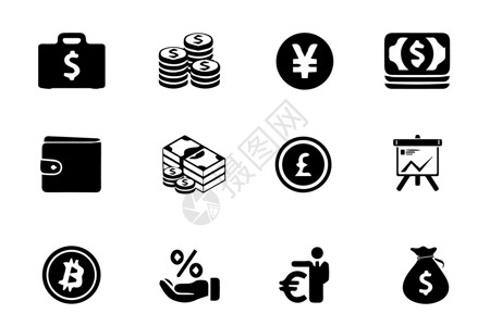 金钱标志金融图标插画