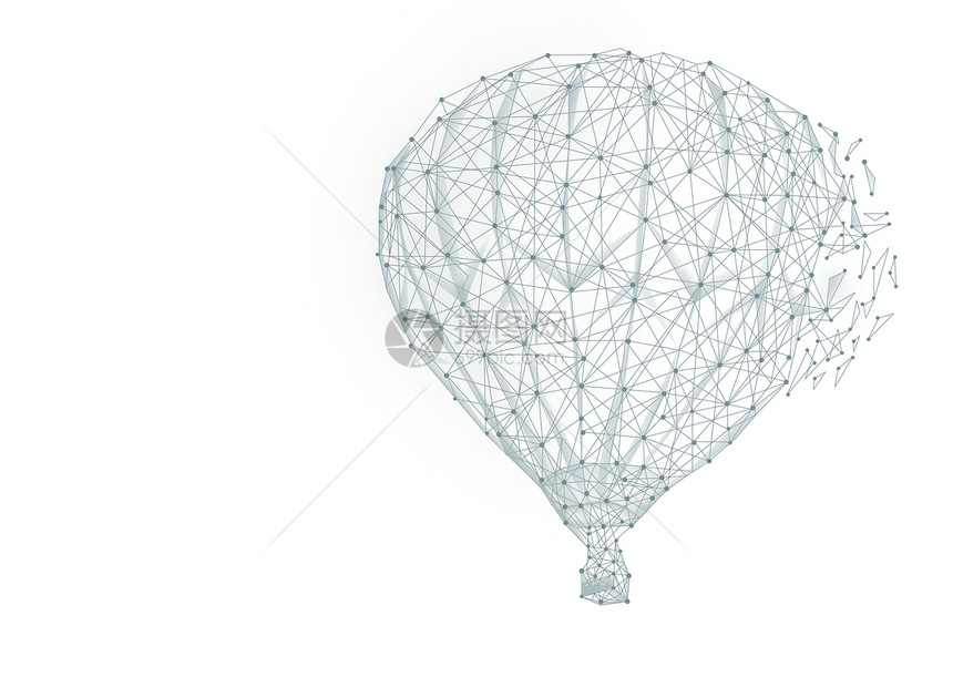 创意线条热气球背景图片