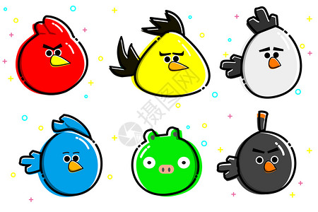 愤怒小鸟表情图MBE愤怒的小鸟系列插画