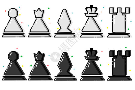 旗子ps素材MBE国际象棋表情插画