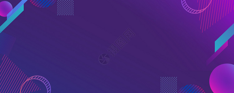 影视网站蓝紫色几何背景插画