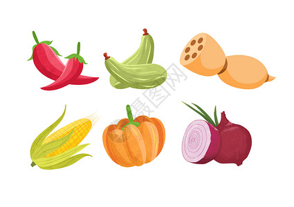 青椒蔬菜蔬菜手绘素材插画