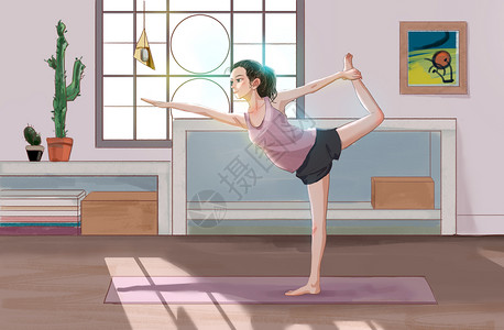 瑜伽垫图片瑜伽插画