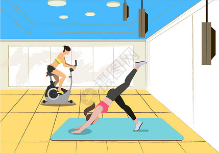瑜伽矢量运动健身瑜伽设计图片