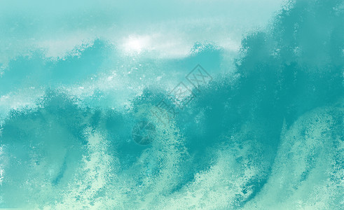 水墨背景淡蓝色海洋高清图片