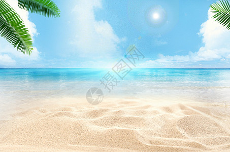 玻璃海滩缤纷夏日设计图片
