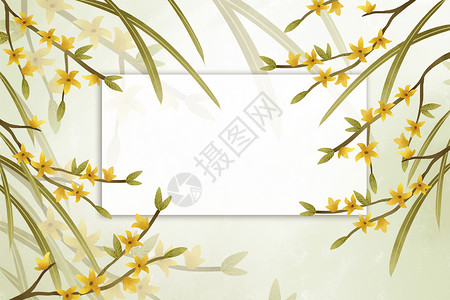 唯美黄色小花边框背景背景图片